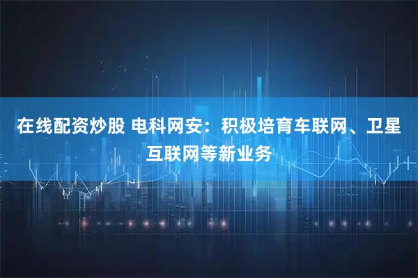 在线配资炒股 电科网安：积极培育车联网、卫星互联网等新业务