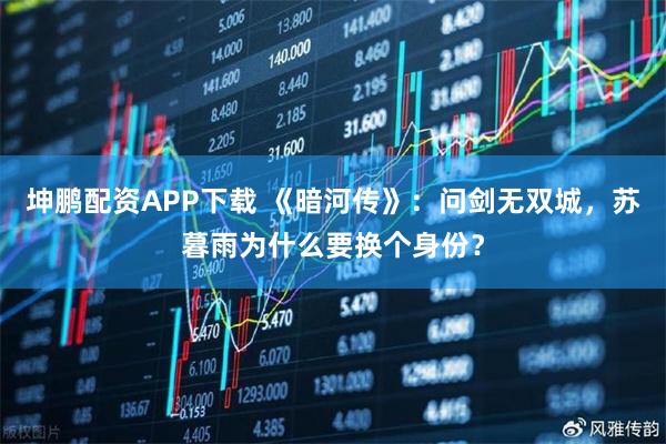 坤鹏配资APP下载 《暗河传》:问剑无双城,苏暮雨为什么要换个身份?